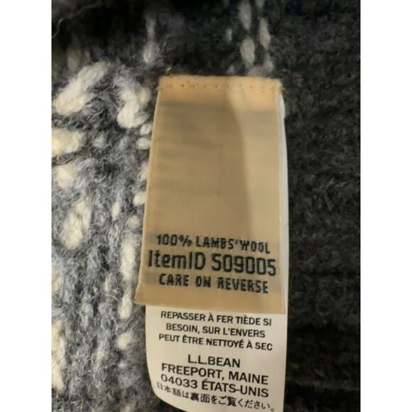 LL Bean Womens 100% Lambs Wool Fair Isle Cardigan Sweater Size XL - Picture 7 of 10